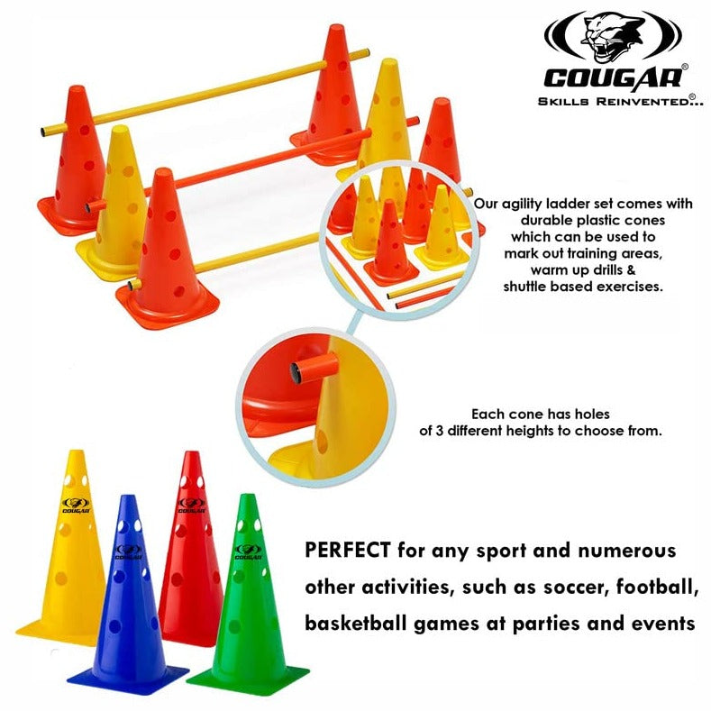 Cougar Agility Hurdle Cones Sets with Poles - FitMe